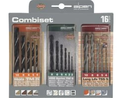 ALPEN Combi Borenset, Hout, Steen, Metaal 16-dlg